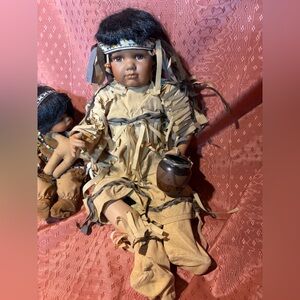 Native American Style Doll with Tan Outfit